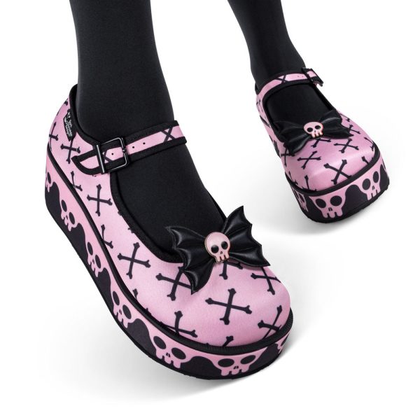 Chocolaticas® Pink Bones Women s Mary Jane Platform For Discount