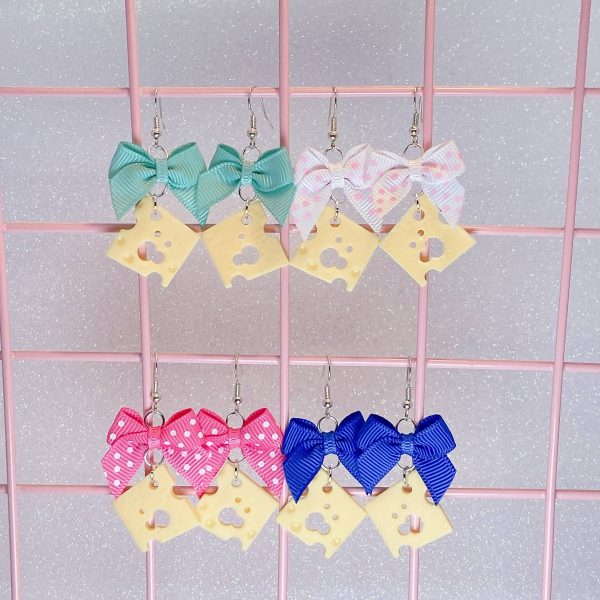 Cheese Slice Earrings (5 Colors) Discount