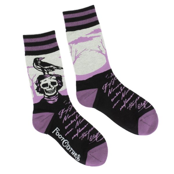 The Raven Poe Crew Socks Hot on Sale