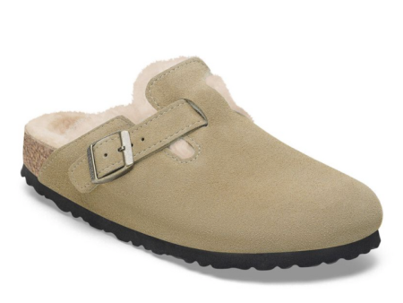 Birkenstock: Boston Shearling-Taupe Suede Online