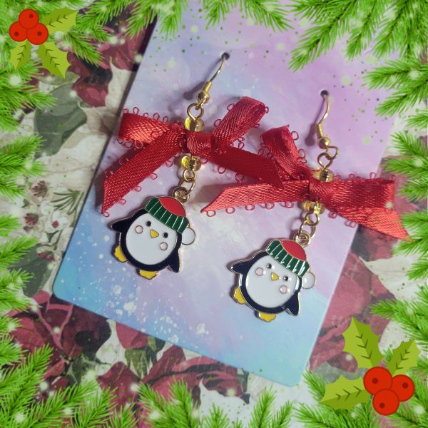 Holiday Penguin Earrings For Sale