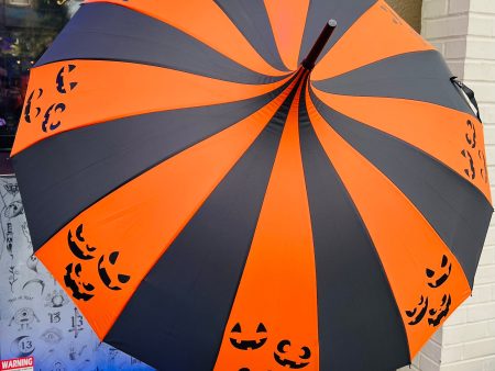 Orange Jack-O-Lantern Umbrella For Cheap