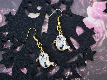 Kitty Ghost Earrings Online now