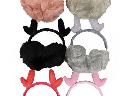 Instant Shipping! Plush Heart Detailed  Faux Fur Ear Muffs For Cheap