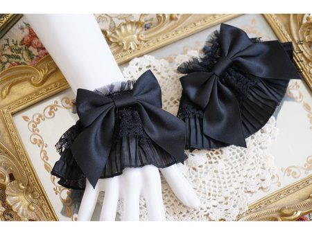 Black Lace Bow Wristcuffs Discount