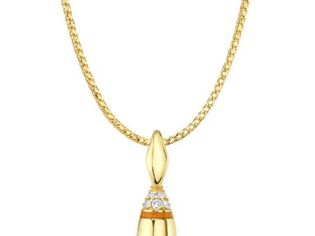 Diamond and Orange Enamel Etta Pendant Necklace Online now