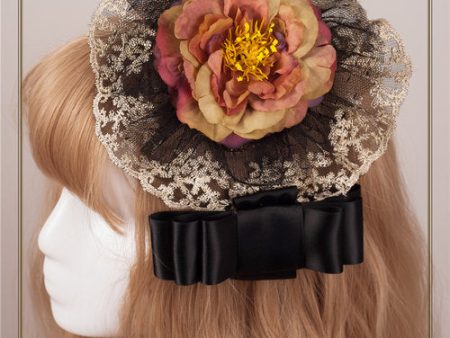 Rose Battle Silk Ribbon and Rose Headpiece Online now