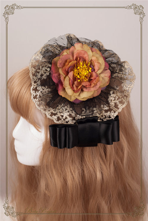 Rose Battle Silk Ribbon and Rose Headpiece Online now