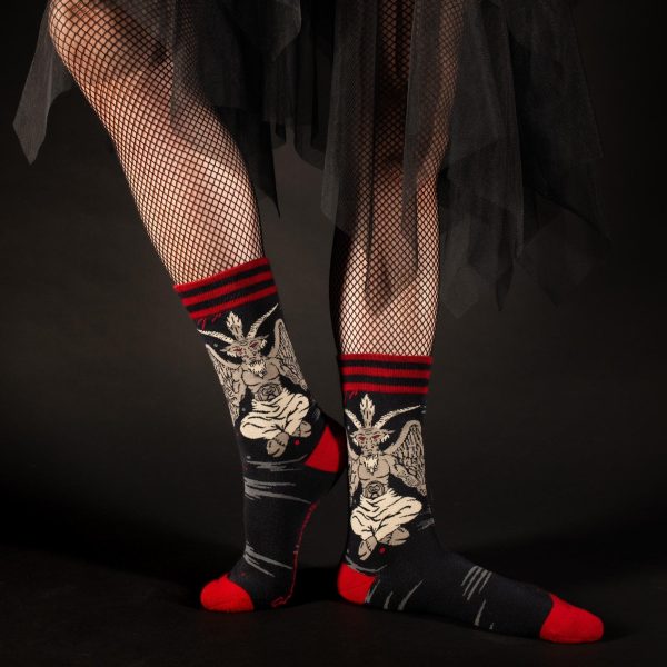 Evil AF Baphomet Crew Socks For Cheap