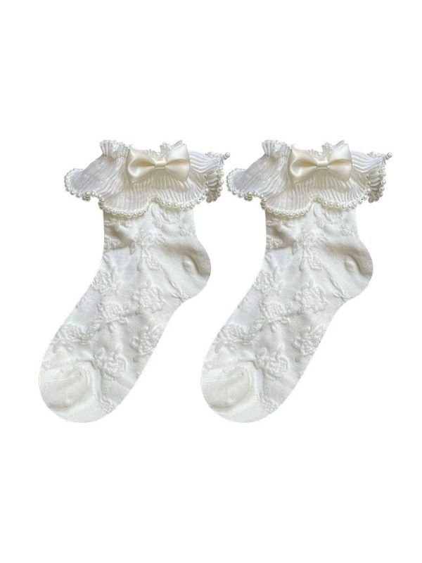 Floral Ruffled Ankle Socks Online now