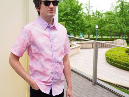 Starcrossed Skies Pink Button Up Shirt on Sale