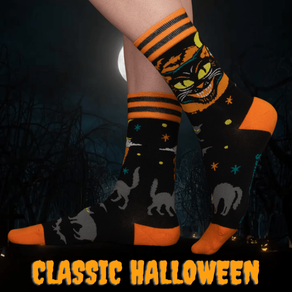 Vintage Black Cat Crew Socks Online