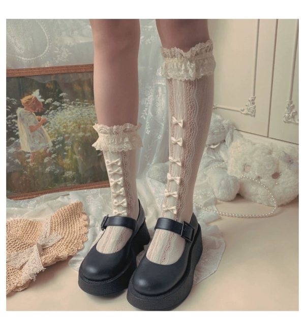 Small Bow Lace Socks For Cheap