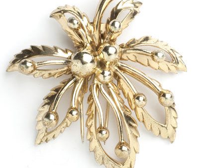 Gold Leaf Lapel Pin by Nettie Rosenstein Sale