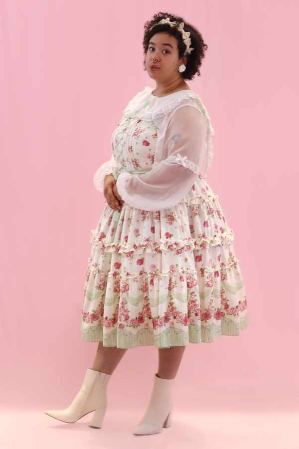 Frill ROSE Jumperskirt Dress For Sale