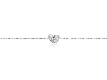 White Gold Diamond Be Heart Bracelet For Discount