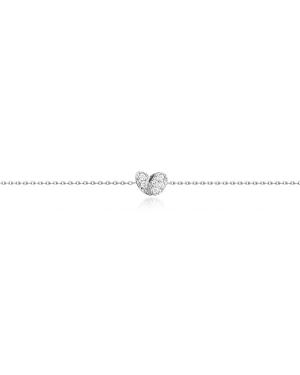 White Gold Diamond Be Heart Bracelet For Discount