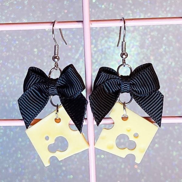 Cheese Slice Earrings (5 Colors) Discount