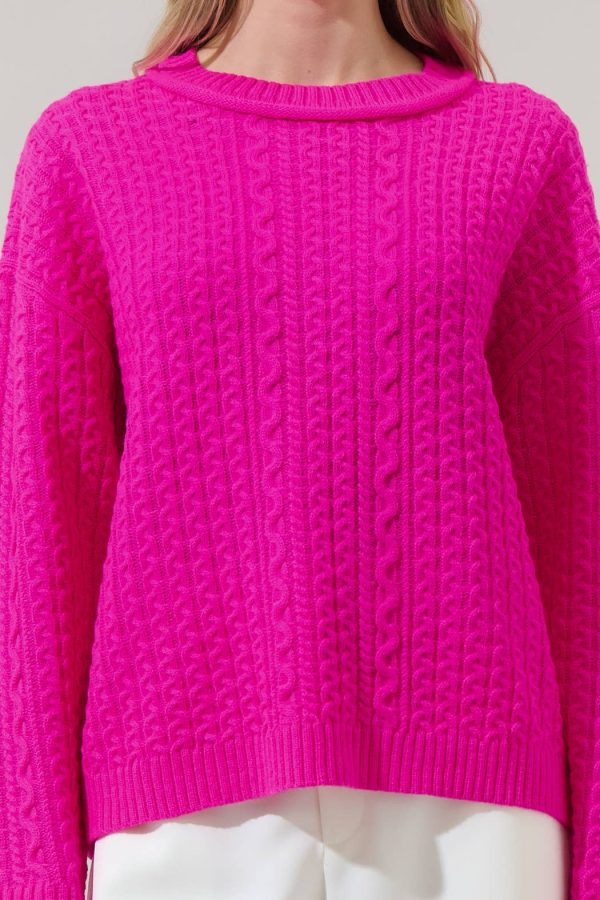 Pammie Knit Dropped Long Sleeve Sweater For Sale