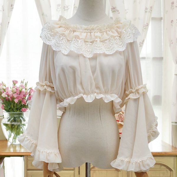 Instant Shipping! Ruffled Bell Sleeve Blouse Supply