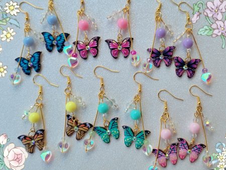 Butterfly Heart Earrings Supply