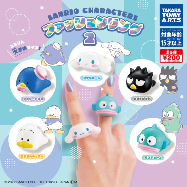 Sanrio Characters Fashion Ring 2 Gashapon Capsule Toy Hot on Sale