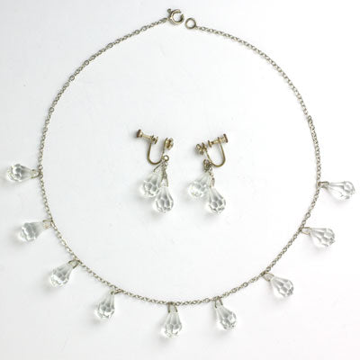 Crystal Briolette Necklace & Earrings Set For Sale