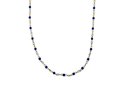 Jen Collection 14k Yellow Gold Turquoise Enamel Bead Piatto Chain Online