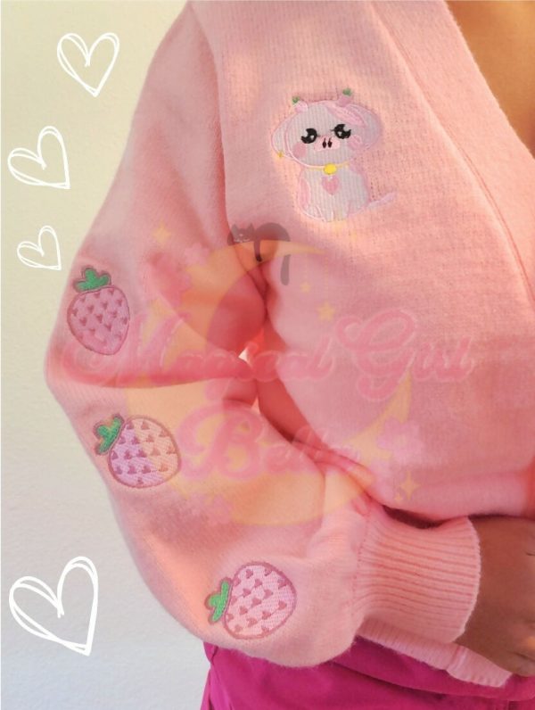 Strawberry Milk Cow Cardigan For Discount