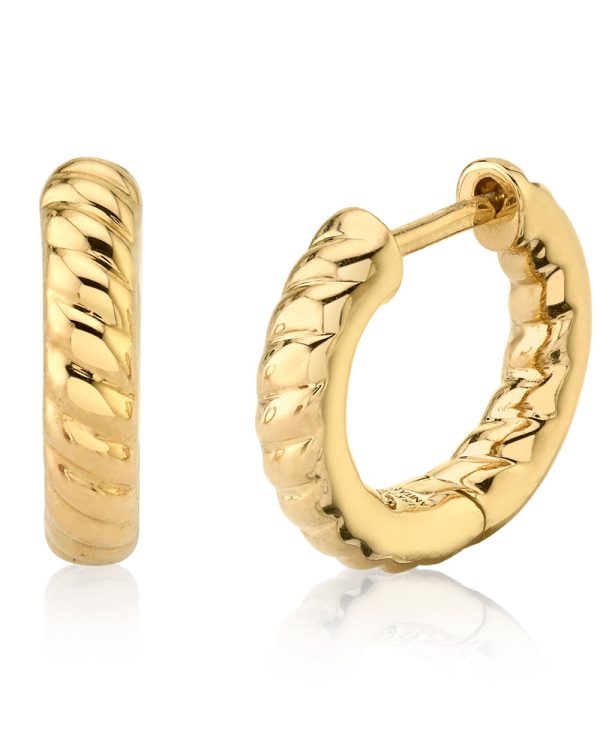 Yellow Gold Small Zoe Braided Huggie Hoop Earrings Sale