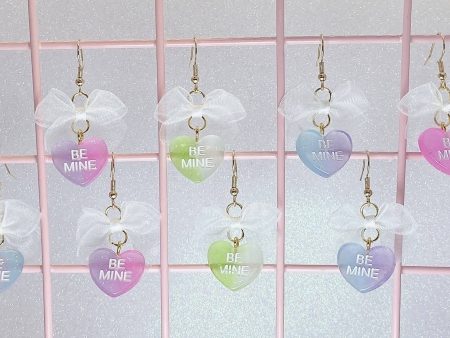 Two Tone Candy Heart Earrings (5 Colors) For Cheap