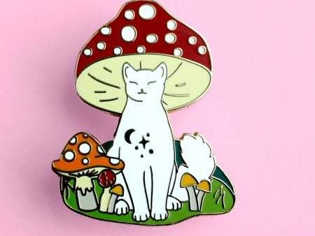 Mushroom Cat Enamel Pin Hot on Sale