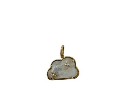 Jen Collection 14k Yellow Gold and Moonstone and Diamond Star Cloud Pendant Online Hot Sale