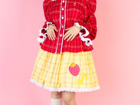 Blouse Happy Tartans Long Sleeve - Red Fashion