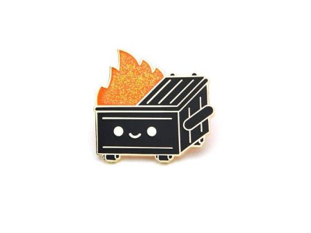 Black & Gold Dumpster Fire Enamel Pin Online Hot Sale