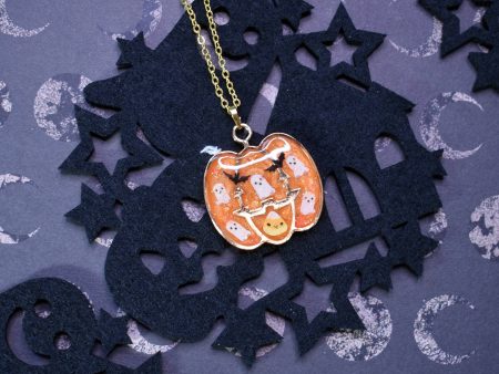 Ghost Party Pumpkin Necklace Online now