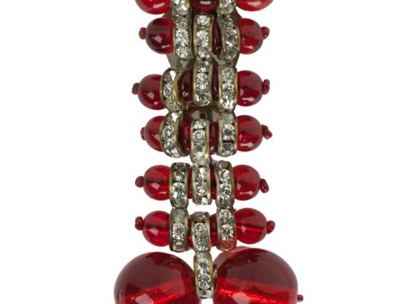 Ruby Bead & Rondelle Miriam Haskell Brooch Clip Fashion