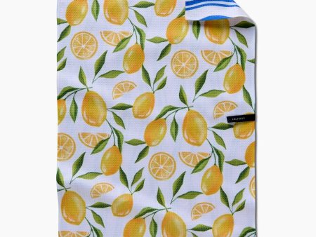 GEOMETRY:Double Sided Tea Towel-Lemon Bliss For Cheap