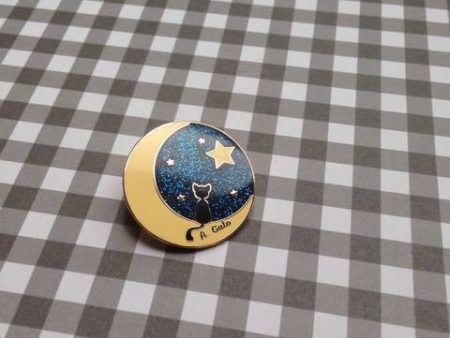 Cat in the Moon Pin (2 Colors) Online