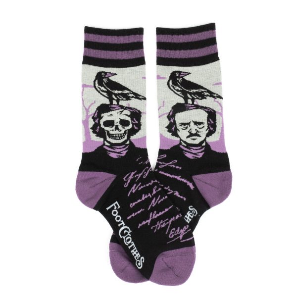 The Raven Poe Crew Socks Hot on Sale