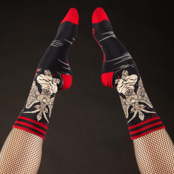 Evil AF Baphomet Crew Socks For Cheap