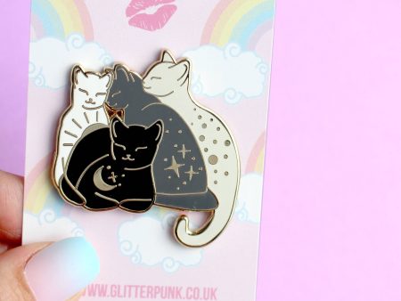 Cat Pile Enamel Pin For Discount