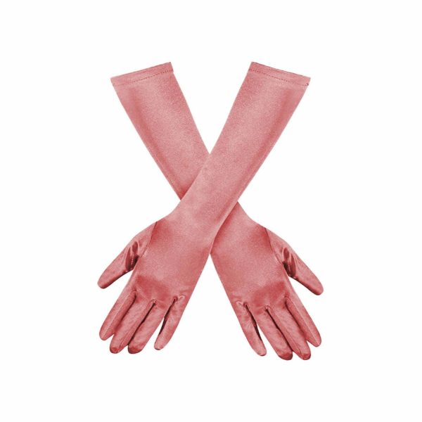 Instant Shipping! 15in Long Satin Gloves Discount