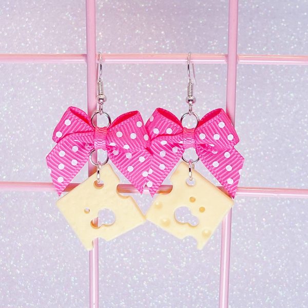 Cheese Slice Earrings (5 Colors) Discount