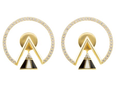 Yellow Gold Full Diamond Duality Earrings Online