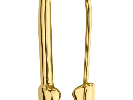 Yellow Gold Safety Pin Right Earring Fashion