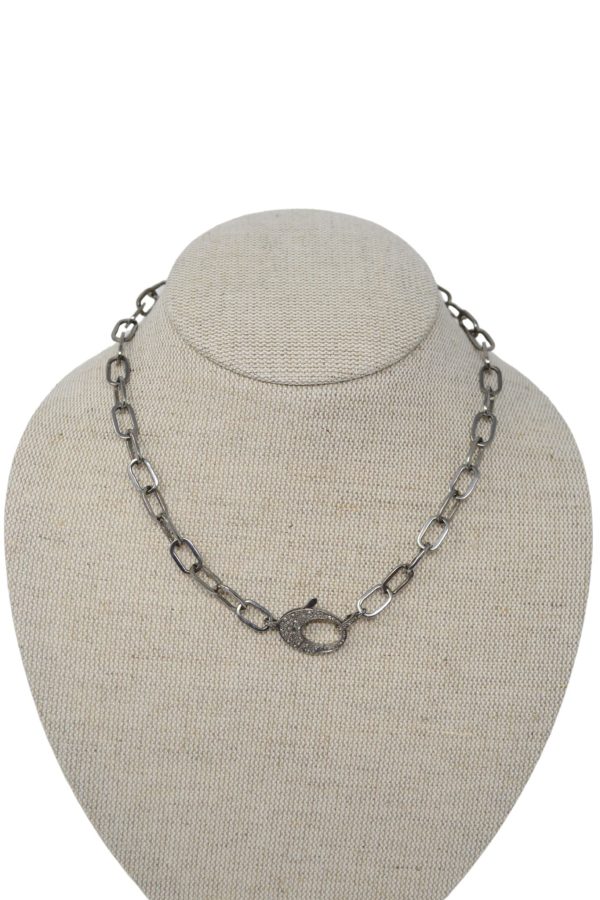 The Woods 17” Chain with Pave Diamond Clasp For Discount