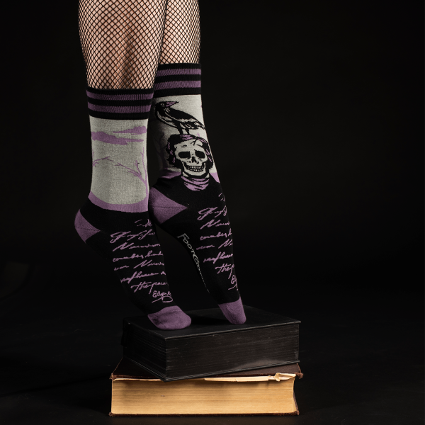 The Raven Poe Crew Socks Hot on Sale