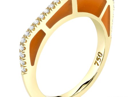 Diamond and Cognac Enamel Cobra Ring Online Sale