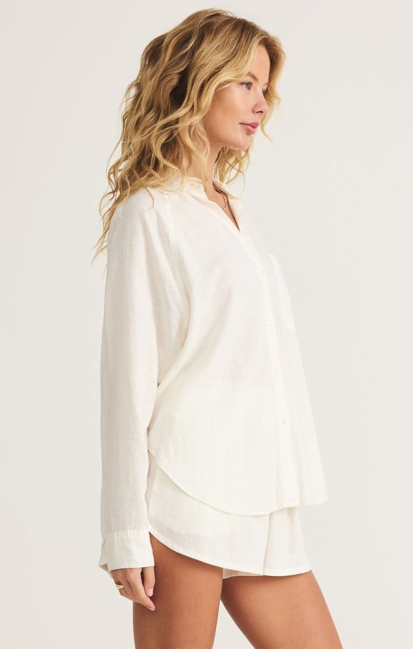 Z SUPPLY: The Perfect Linen Top-White Online Sale